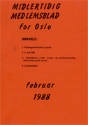 Midlertidig medlemsblad for Oslo februar 1988